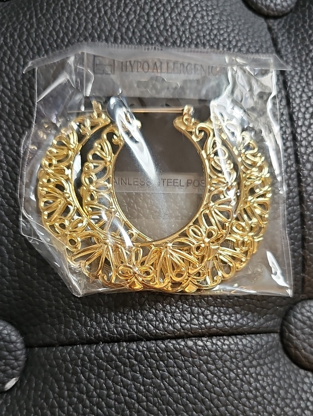 Gold Floral Filigree Hoop Earrings - Women Jewelry